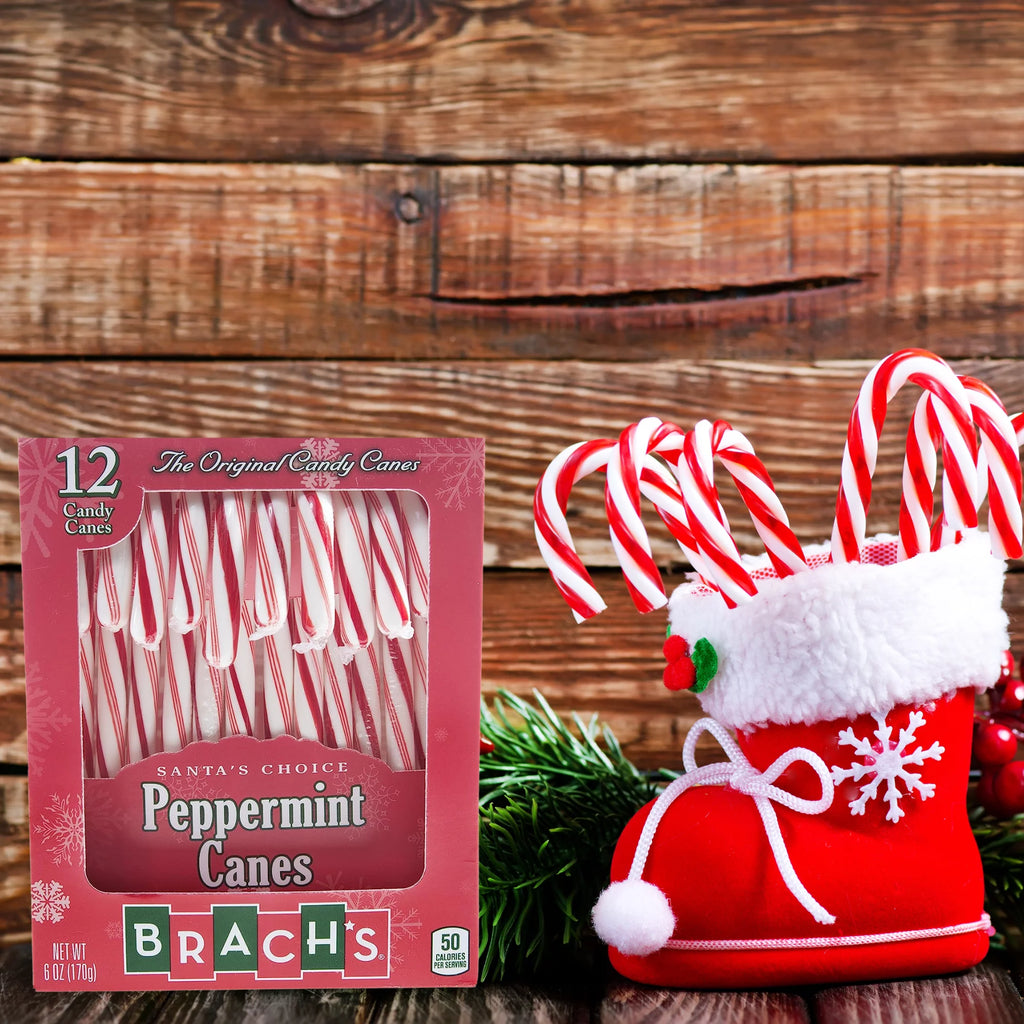 12ct Peppermint Candy Canes Red & White Hard Candy O72465