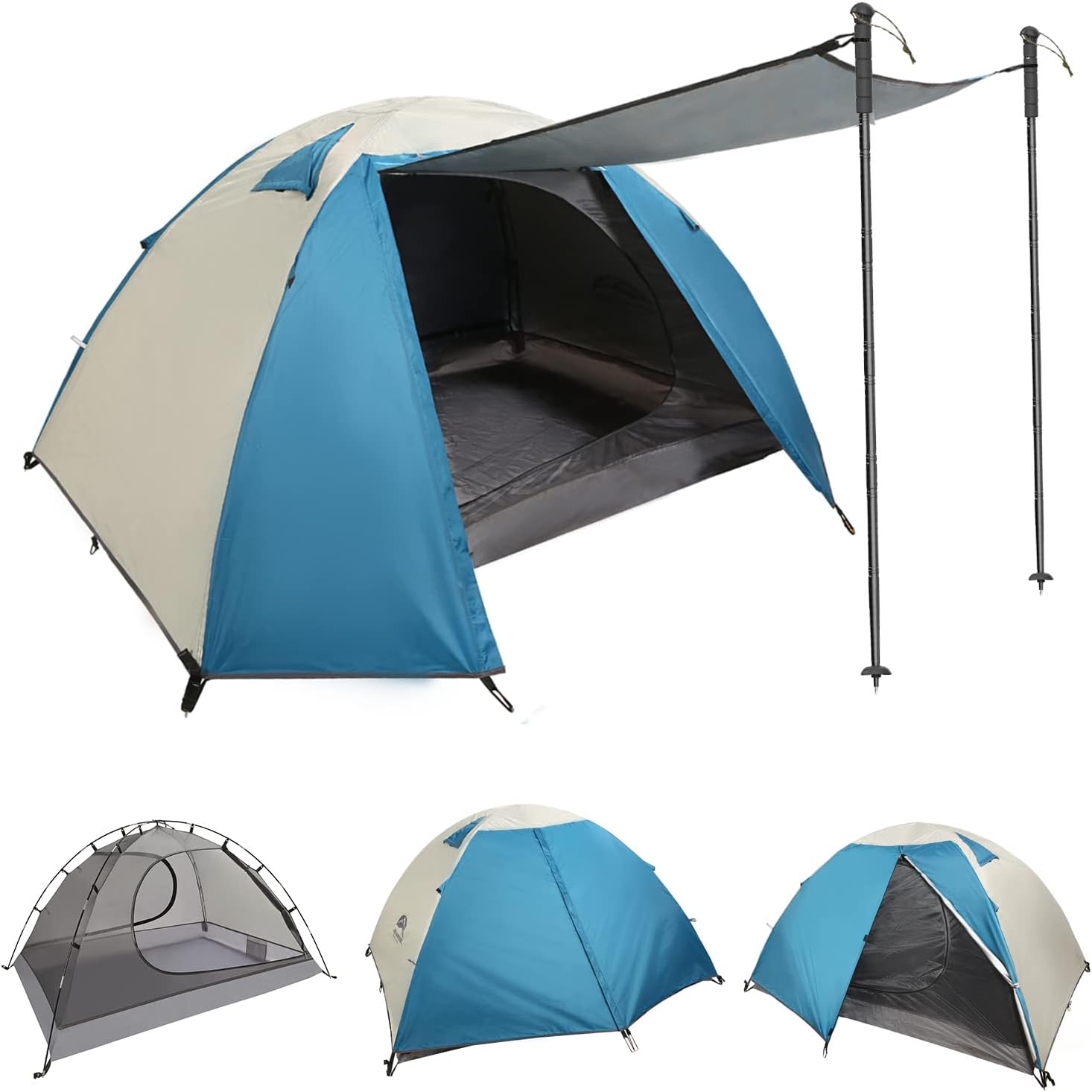 2 Person Ultralight Waterproof Double Layer Dome Camping Tent V474404