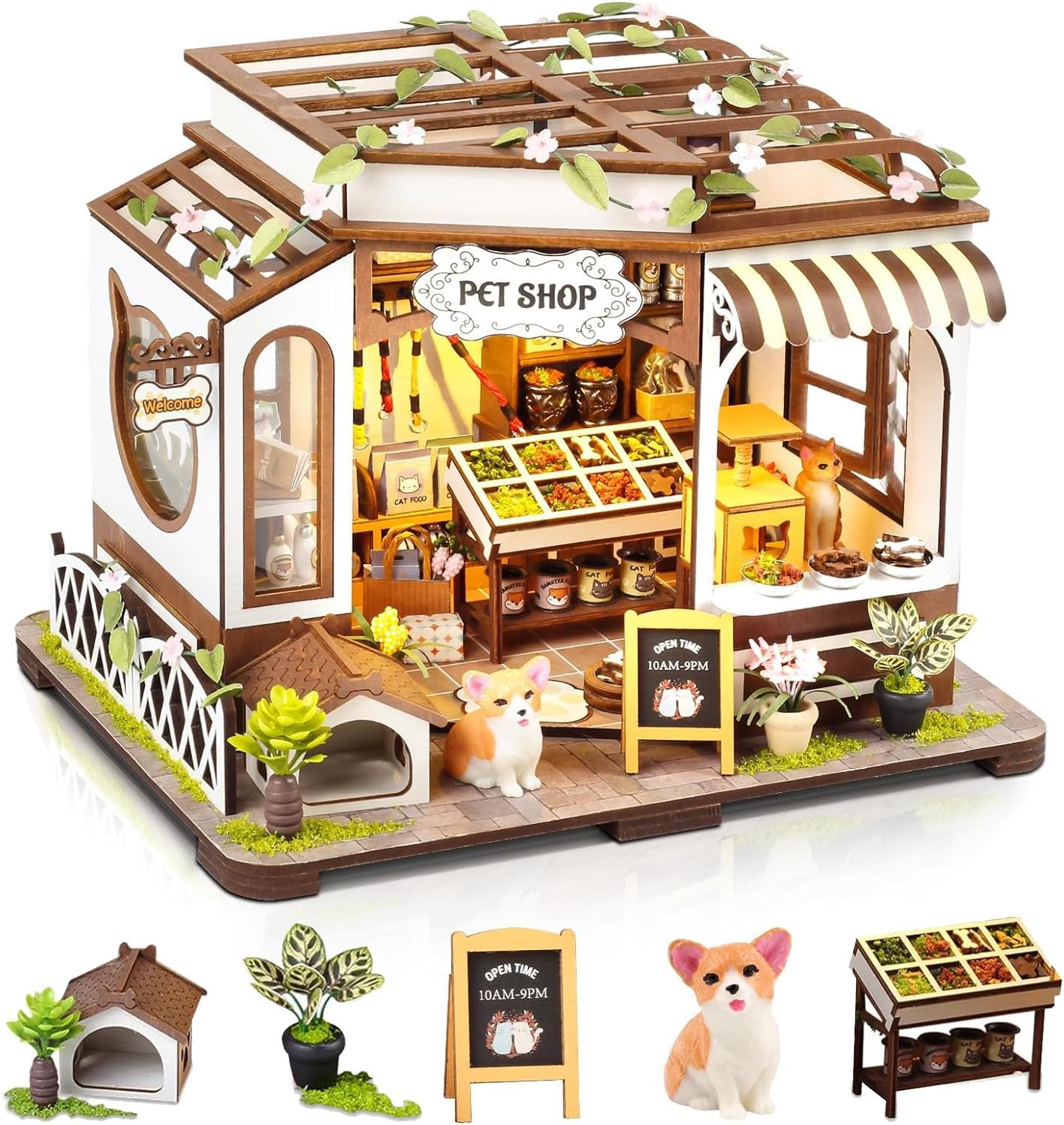 Miniature Dollhouse Kit with Furniture, 1:24 Scale J650