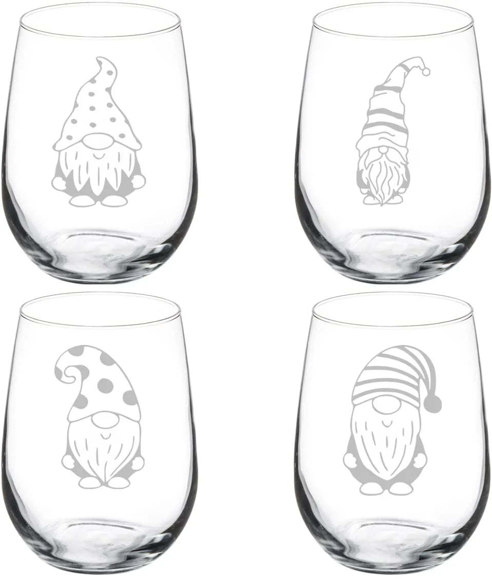 Set of 4 Stemless Wine Glass 17 oz G86661