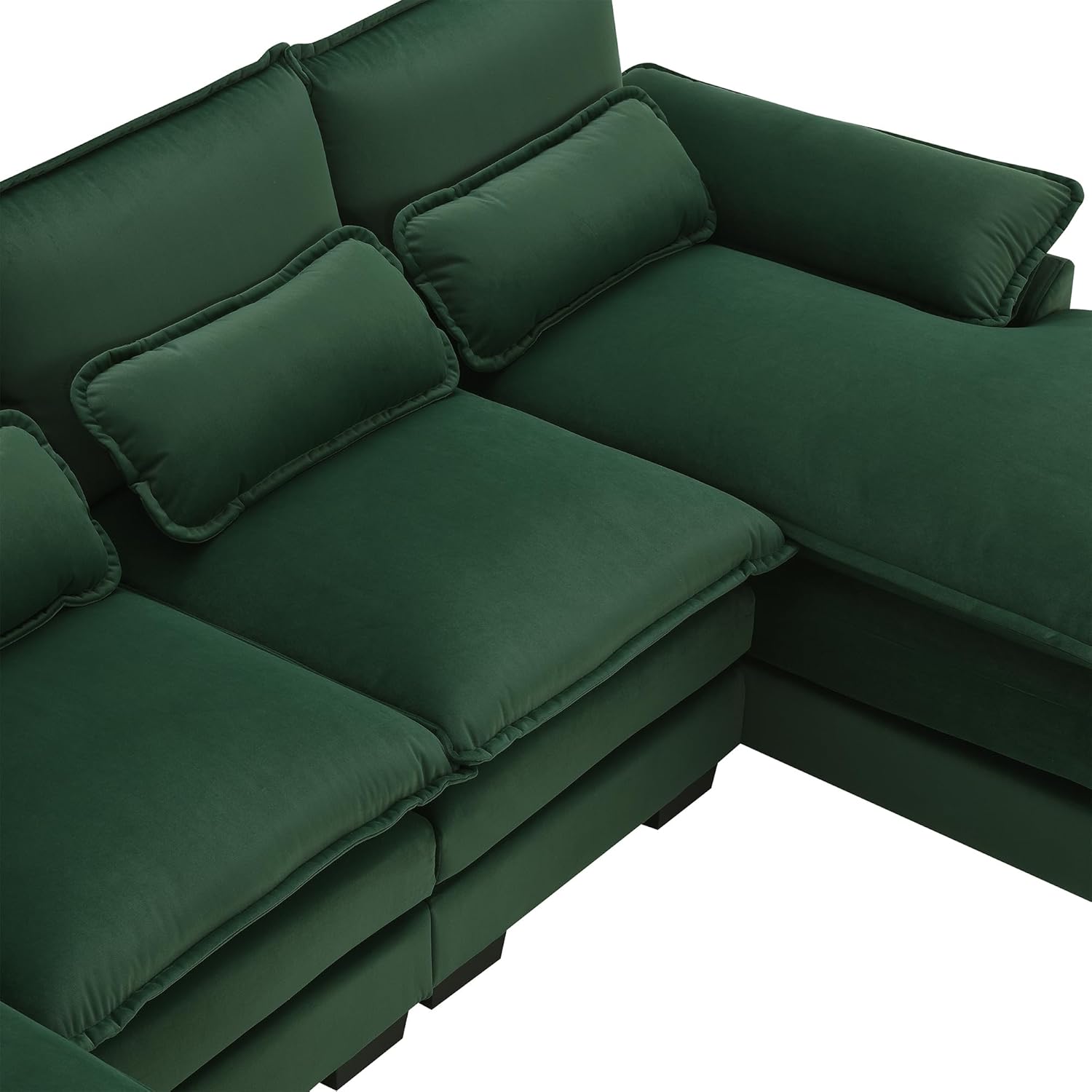 Green Upholstered Sectional Sofa with Chaise Lounge T953464