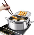 11 Inch 4.2 L 304 Stainless Steel Deep Fryer Pot with Lid B344
