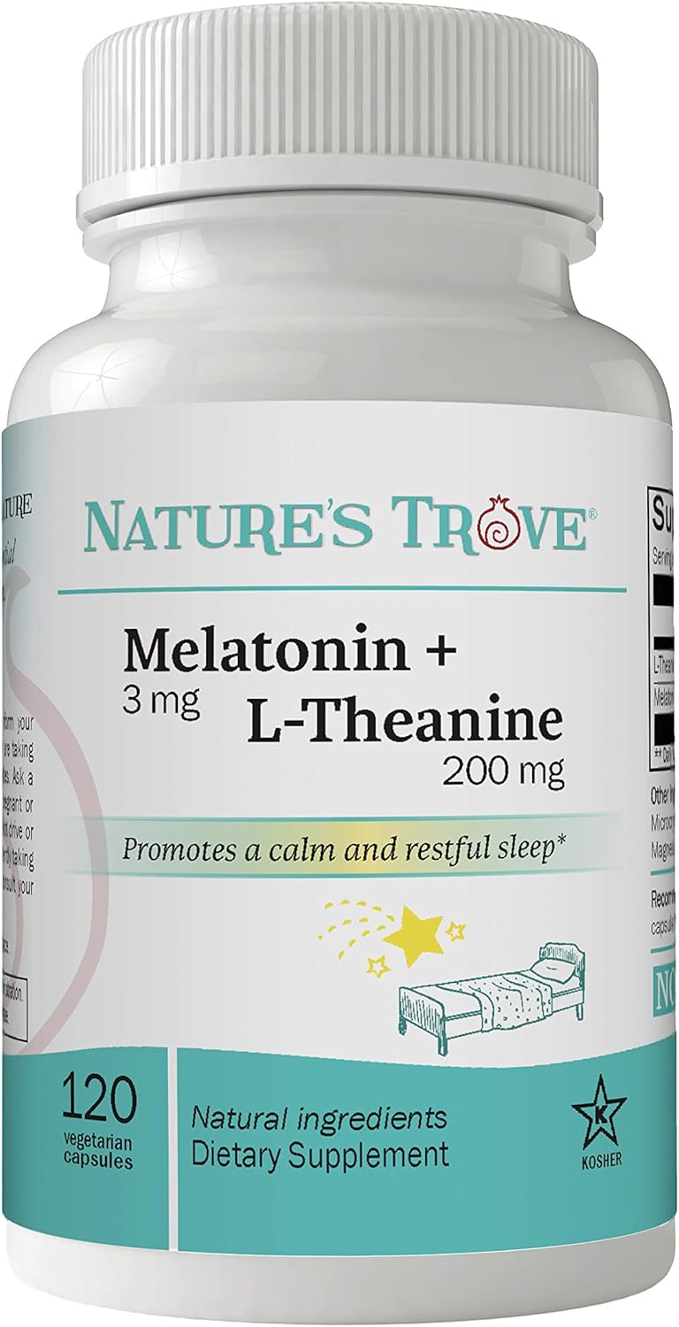 Melatonin 3mg + L Theanine 200mg 120 Kosher Vegetarian Capsules O5881