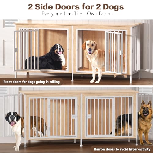 39.96" XL Wooden Large Dog Crate Furniture with 2 Doors G320