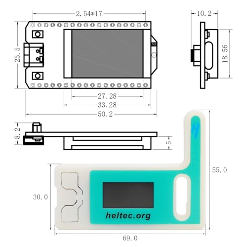 ESP32 LoRa Development Board with Protective Case and 915MHz Antenna, 0.96-inch OLED Display Type C O71929