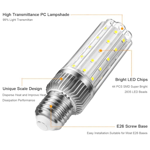 E12 LED Candelabra Bulbs, 150 Watt Equivalent, Daylight White 6000K, Non-Dimmable (4 Pack) J57844