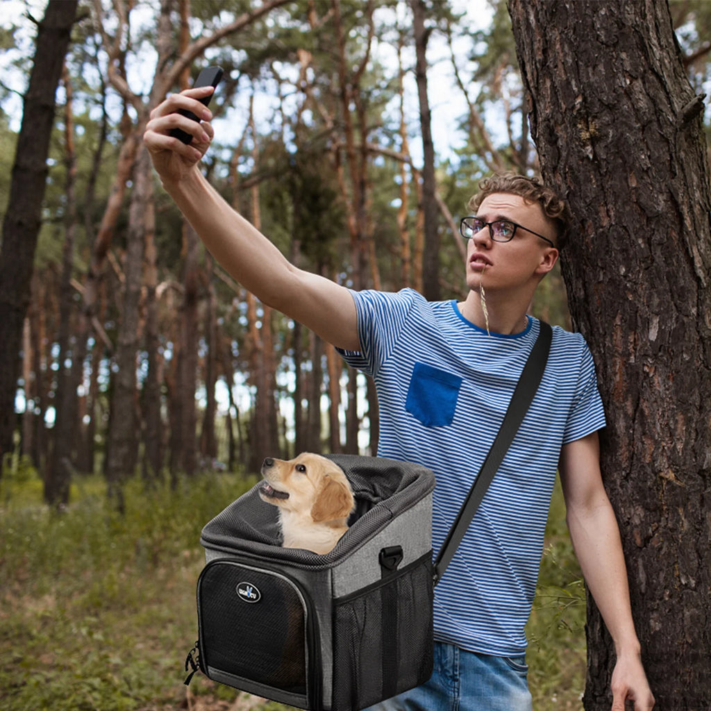 Foldable Removable Pet Bicycle Carrier Backpack W577