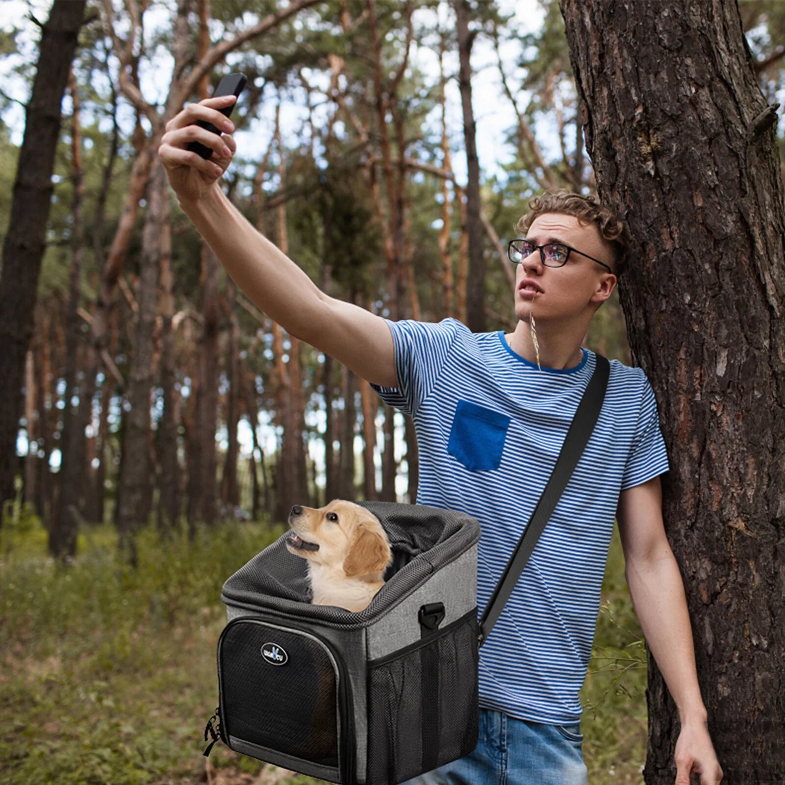 Foldable Removable Pet Bicycle Carrier Backpack W577