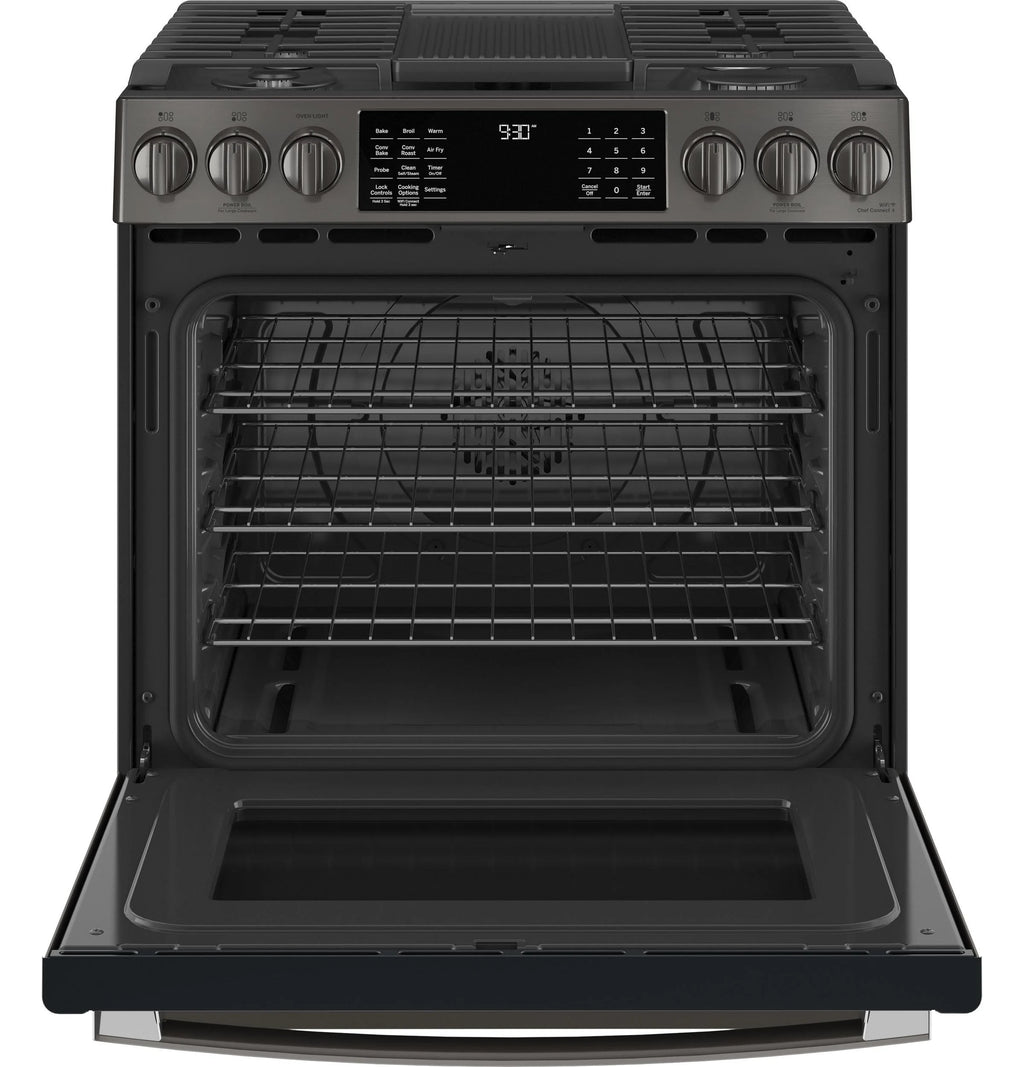 Black Stainless Steel Slide In Gas Range Q362