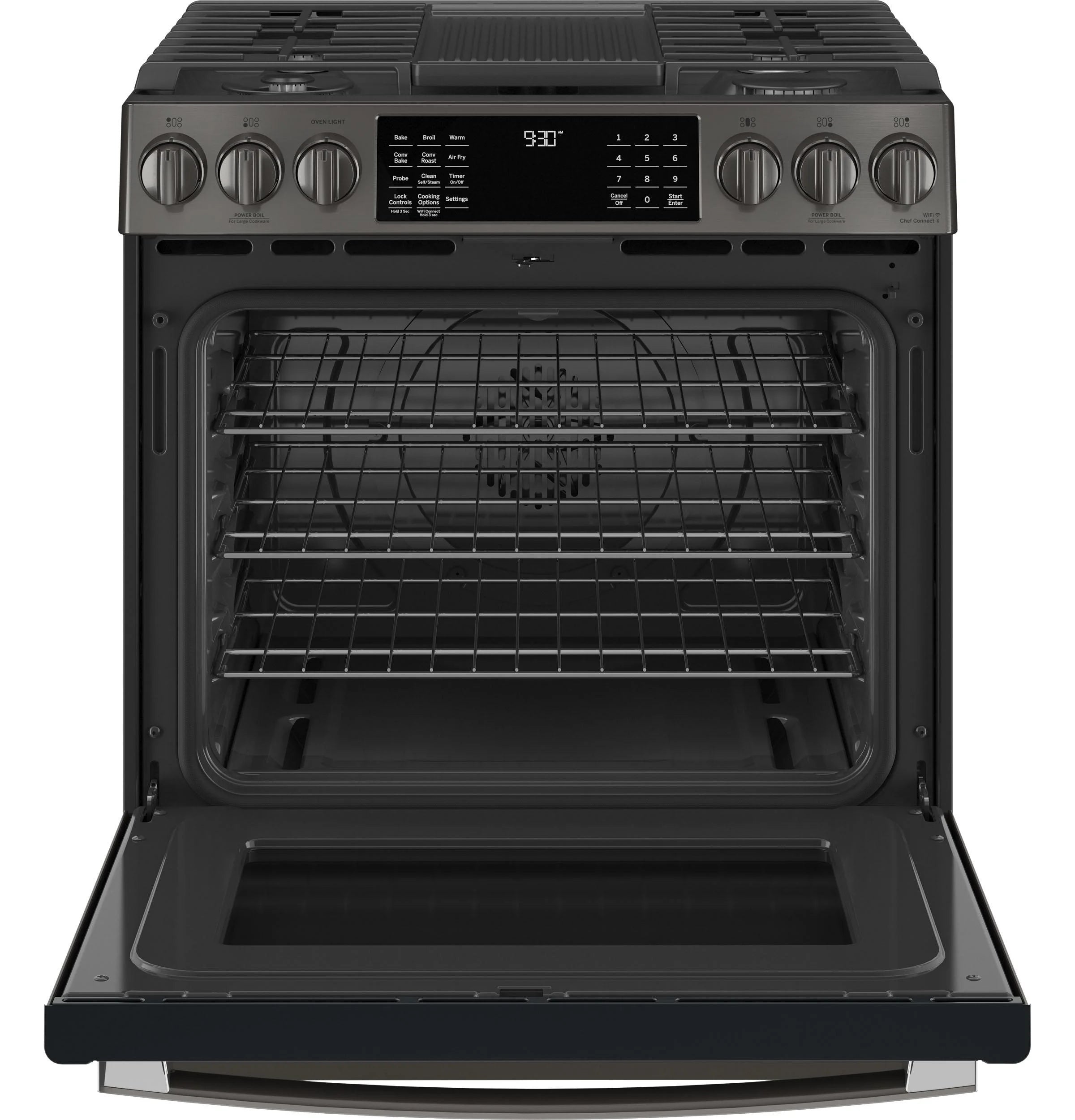 Black Stainless Steel Slide In Gas Range Q362