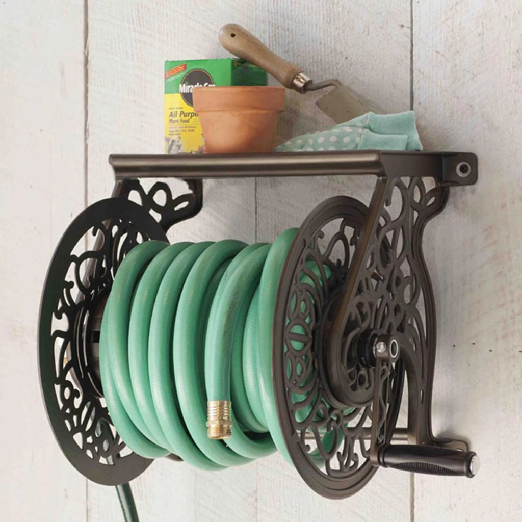125 Foot Steel Garden Hose Wall Mounted Reel (3 Pack) U3553
