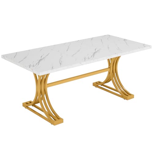 63-Inch Rectangular Dining Table with Grey Table Top and Metal Legs A6584