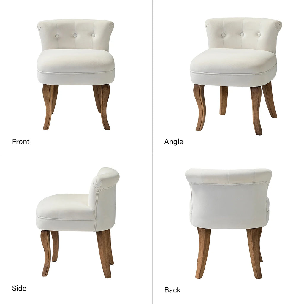 Ivory Velvet Vanity Stool A471293