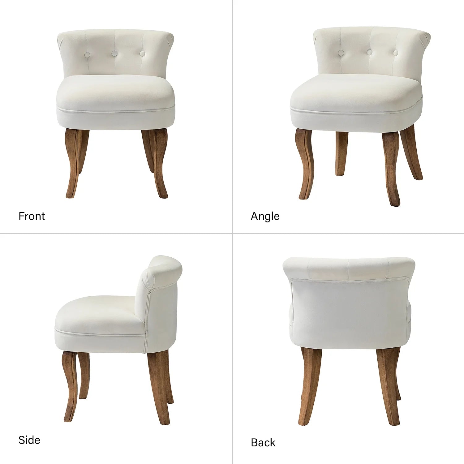 Ivory Velvet Vanity Stool A471293