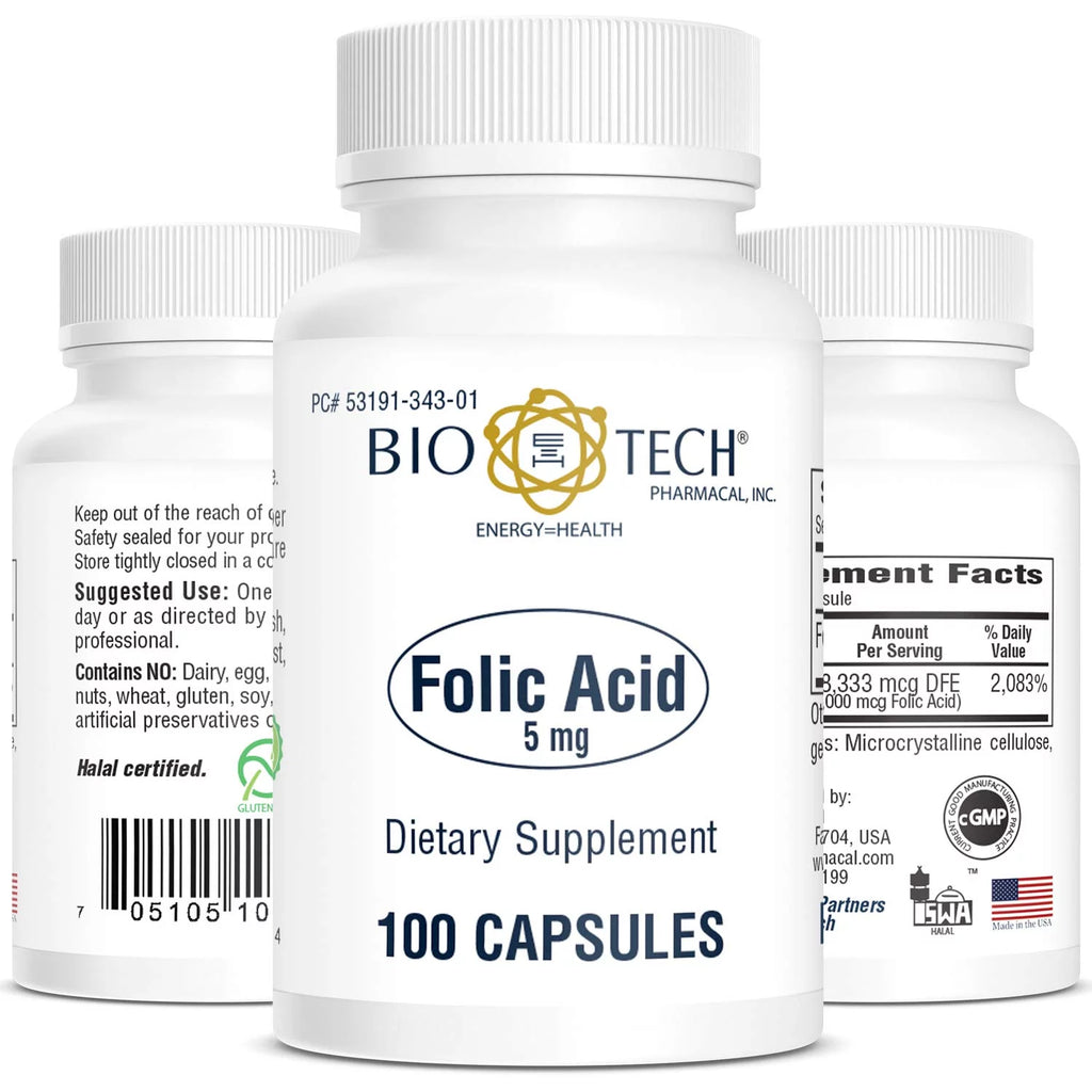 6 pack Folic Acid (5mg, 100 Count) T355222