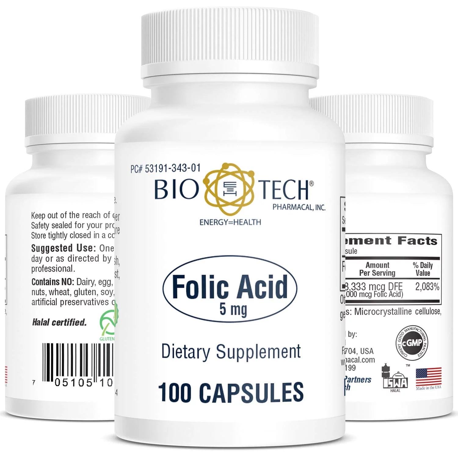 6 pack Folic Acid (5mg, 100 Count) T355222