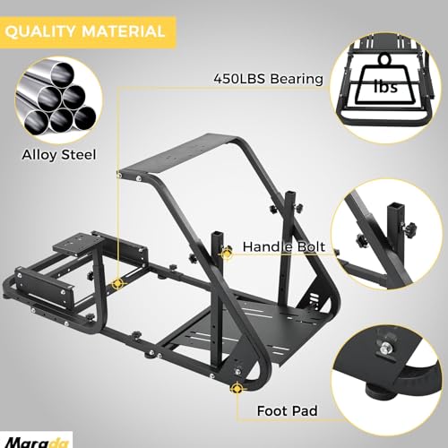 Reinforced Stabilizing Racing Steering Wheel Cockpit Adjustable Driving Simulator TV Stand M6378