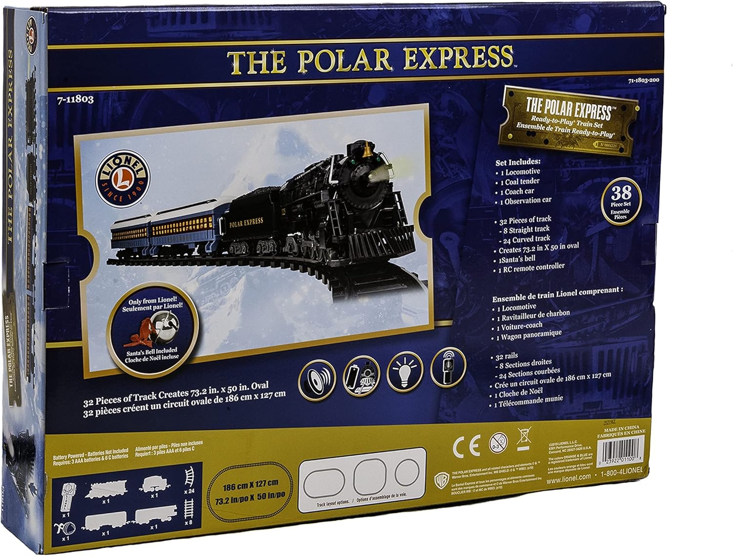 Black Battery-Powered Model Train Set with Remote W222009