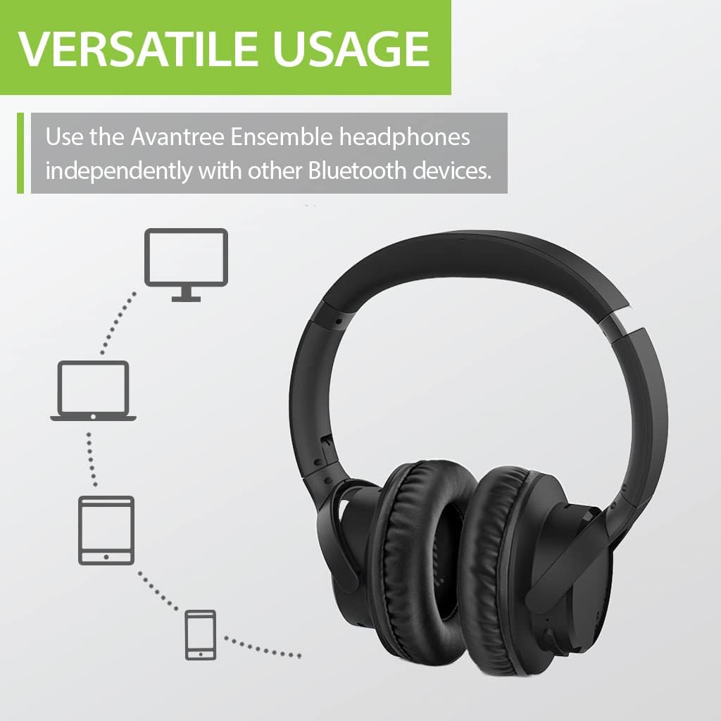 Wireless Headphones with Charging Dock, 35hrs Playtime Bluetooth Headset X266