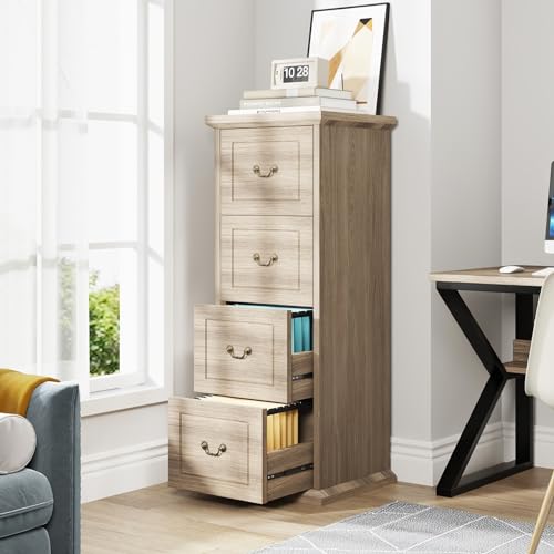 Walnut 4-Drawer Vertical File Cabinet X57835