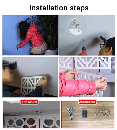 5pcs DIY Wood-Plastic Room Privacy Screen Divider W866