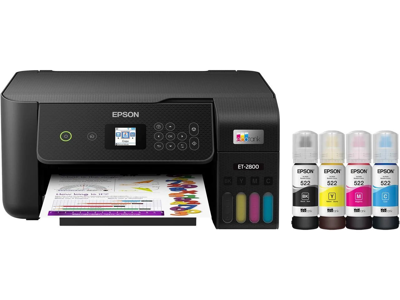 Black Wireless Color All-in-One Supertank Printer L203244