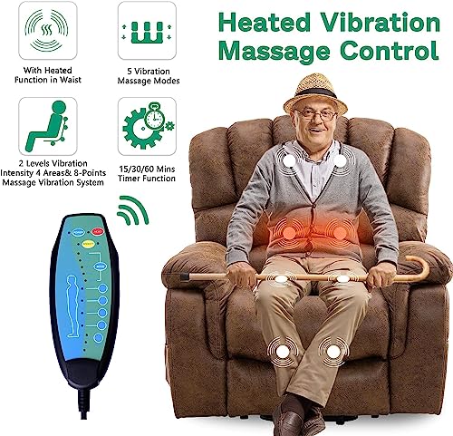 Large Dual Motor Lay Flat Lift Recliner Chair with Heat & Massage X4650