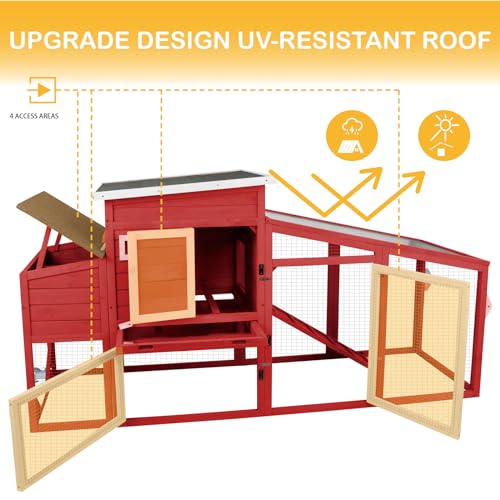 White Wooden Chicken Coop with Wheels G282