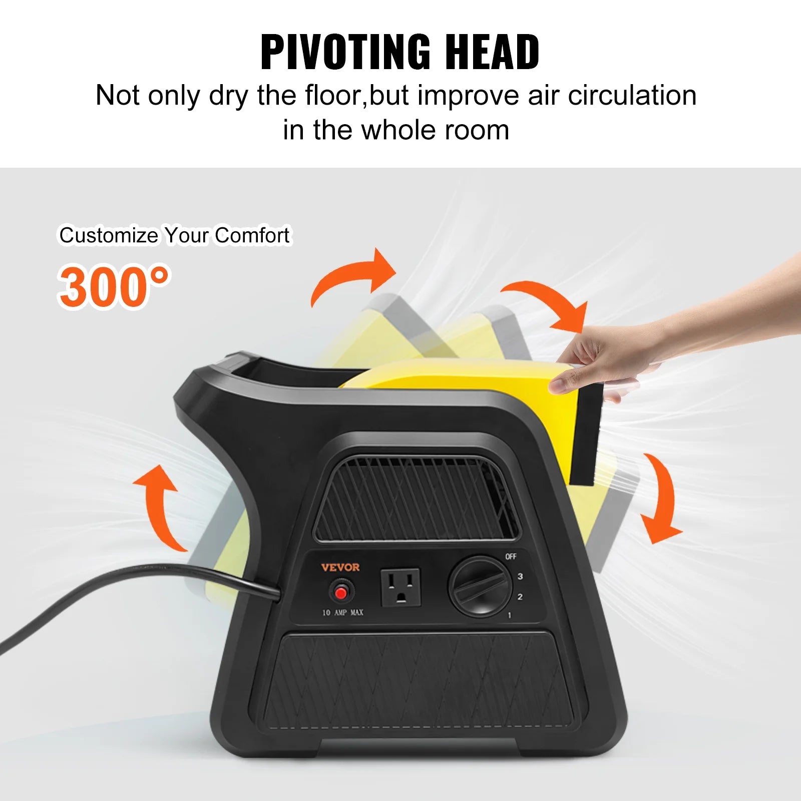 600 CFM 3-Speed Portable Floor Blower Fan F924868