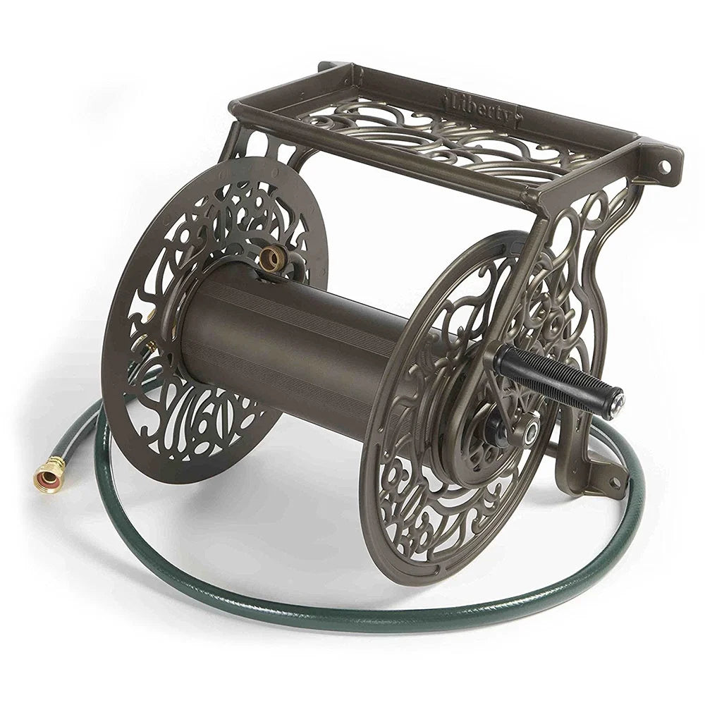 125 Foot Steel Garden Hose Wall Mounted Reel (3 Pack) U3553