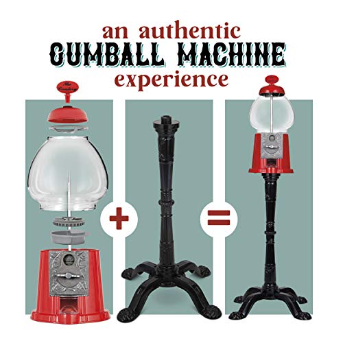 15 Inch Candy Dispenser with Stand Durable Aluminum Frame Includes 2lbs Bag of Gumballs 0.62 Inch Gumballs R8769