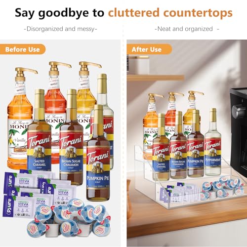 3 Tier 12 Bottles Acrylic Coffee Syrup Rack Organizer Q4571