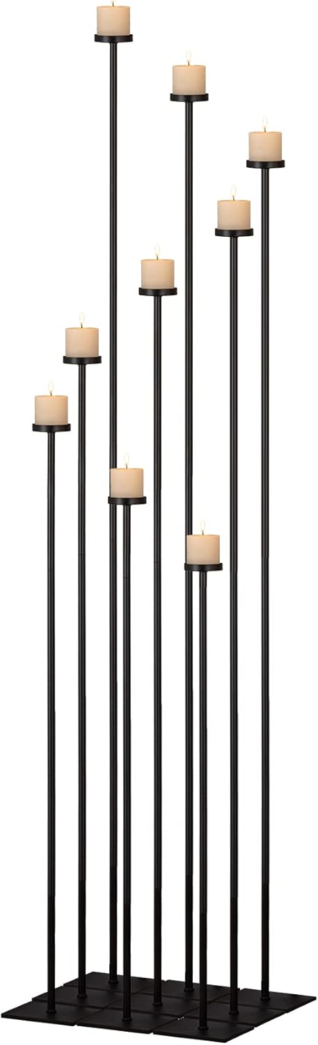 Black Metal 9 Arm Floor Candelabra Holder V8316