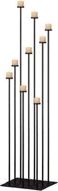 Black Metal 9 Arm Floor Candelabra Holder V8316