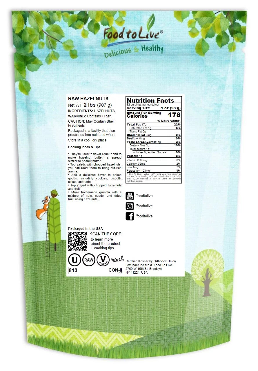 Raw Hazelnuts, 2 Pounds R261231