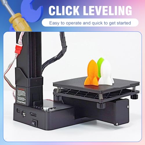 Small Entry Level Portable FDM 3D Printer with Removable Build Plate, 100x100x100mm Build Volume (Black) A439