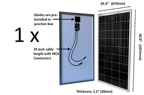 100 Watt Solar Panel Kit with LCD PWM Charge Controller + Solar Cable + MC4 Connectors + Mounting B E2672
