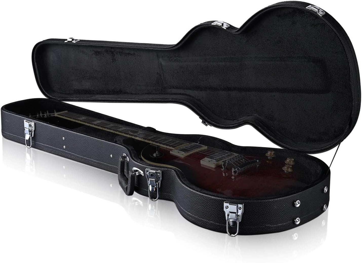 Black PU Leather Wooden Hard-Shell Guitar Case U549080