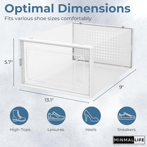 6 Pack Clear Plastic Stackable Shoe Boxes U88329