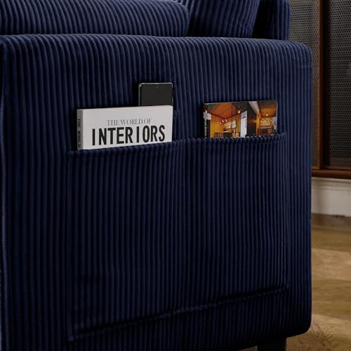 Beige Corduroy 3 Seater Sofa T702