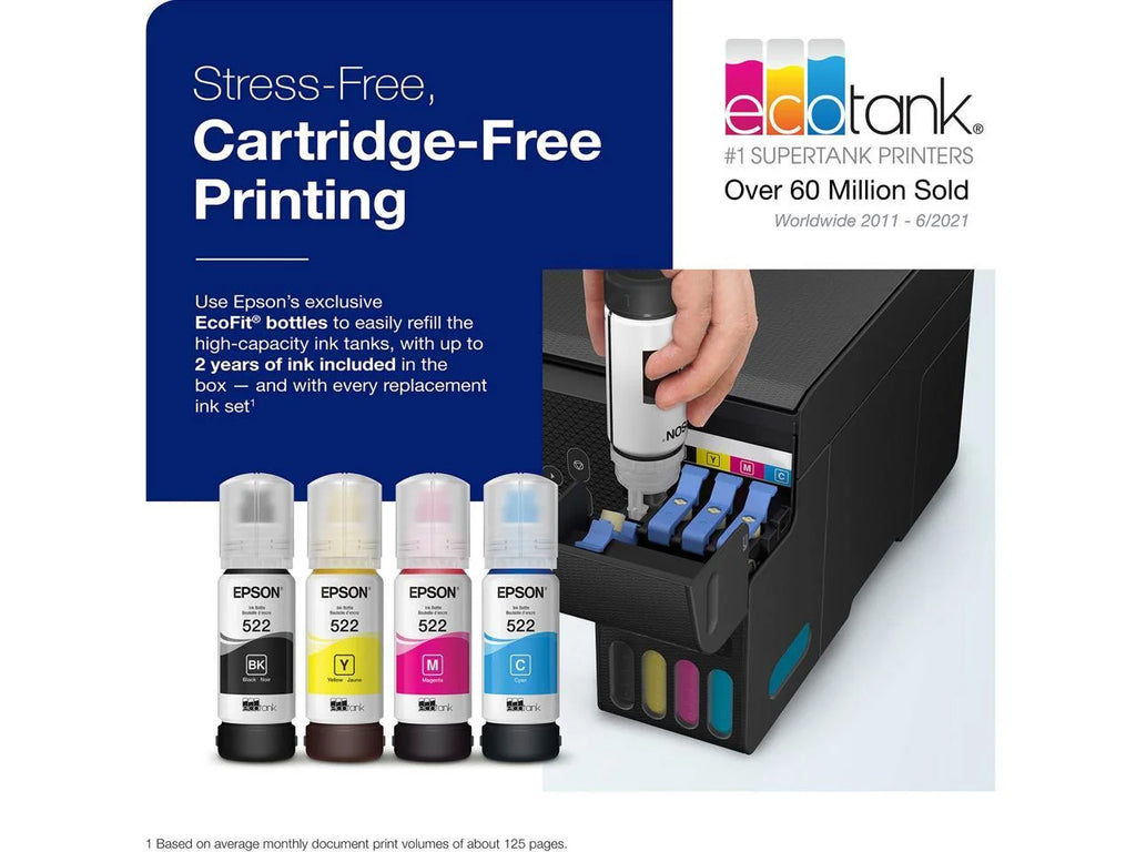 Black Wireless Color All-in-One Supertank Printer L203244