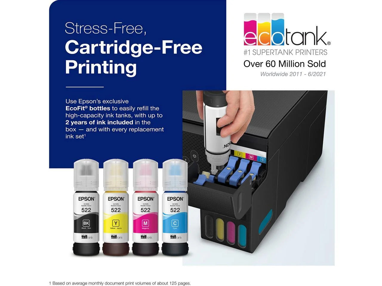 Black Wireless Color All-in-One Supertank Printer L203244