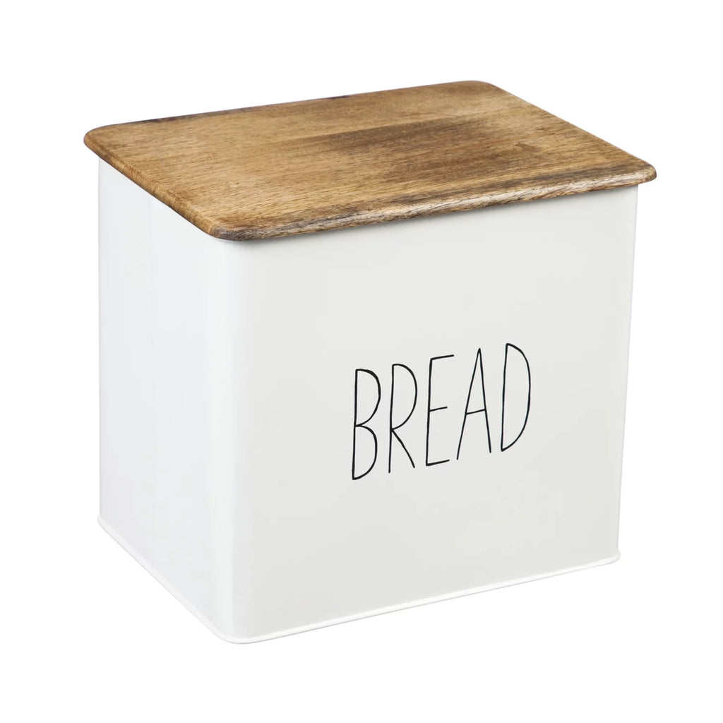 White 5 Piece Kitchen Canisters with Wooden Top Set Y864