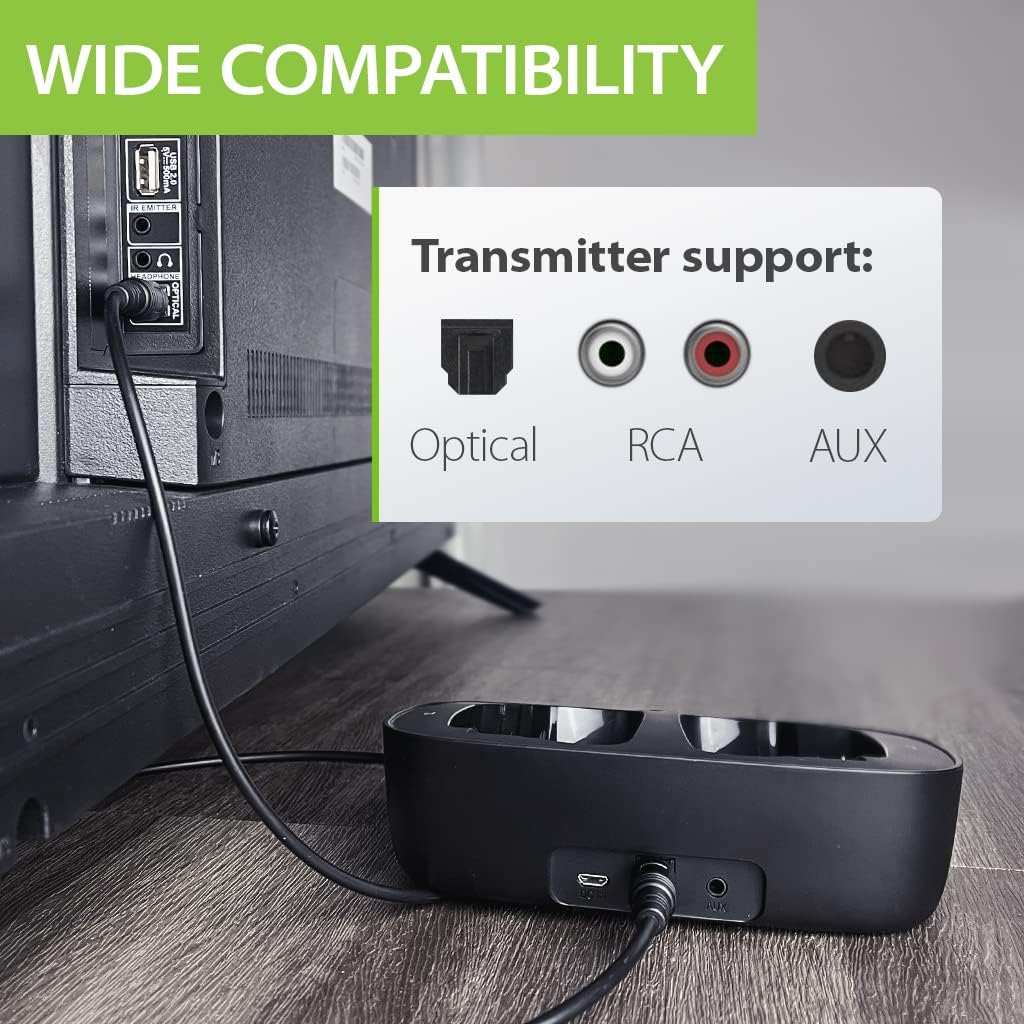 Wireless Headphones with Charging Dock, 35hrs Playtime Bluetooth Headset X266