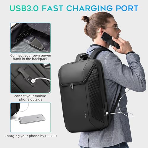 Men's Laptop Backpack Fits 15.6 Inch Notebook with USB3.0 Fast Charging Port I317
