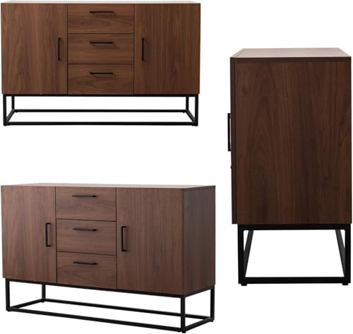 White Sideboard Storage Cabinet with Shelves and 2 Doors N1392