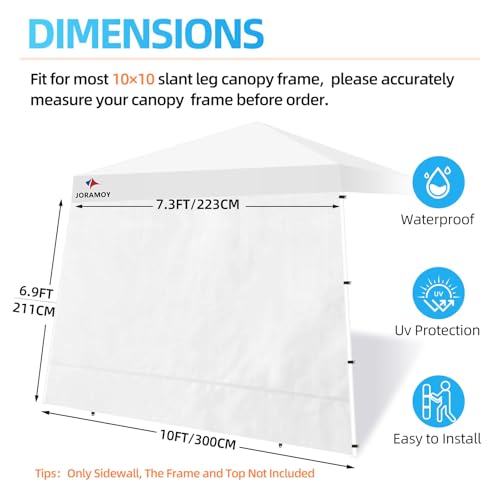 White 1 Pack Canopy Sidewall for 10×10 Slant Leg Pop Up Canopy Frame N24062