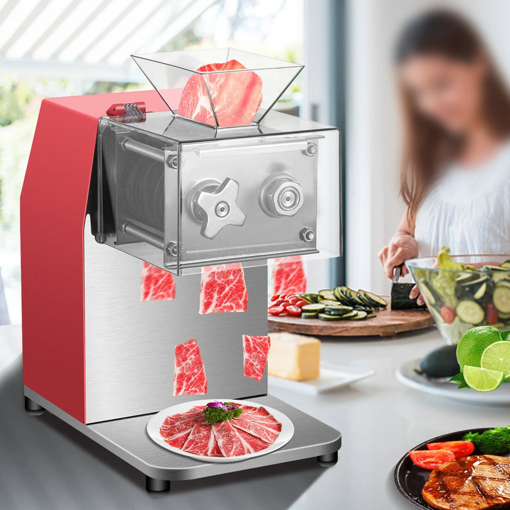 Red Electric Stainless Steel Meat Cutter with 3.5mm Blade Y109217