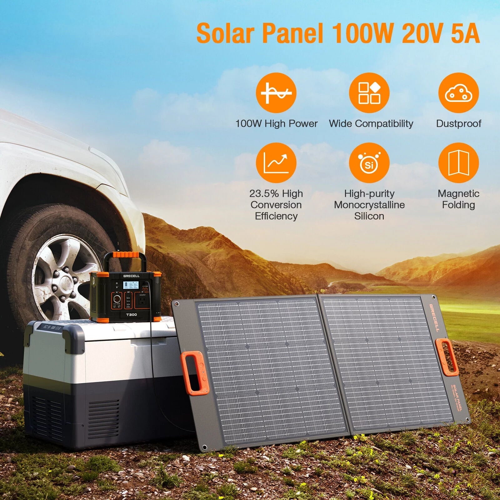 100W Portable Foldable Solar Panel A792066