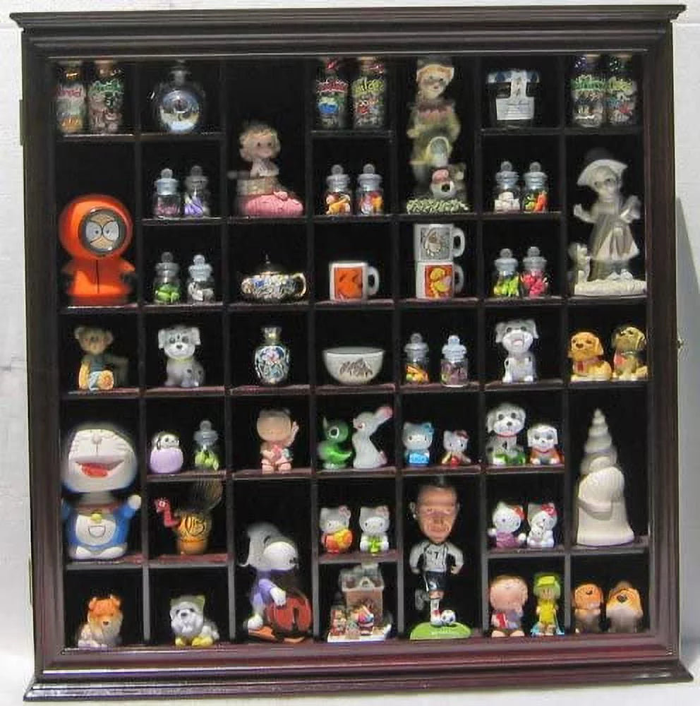 Solid Wood Display Case Wall Curio Cabinet with Glass Door I637387